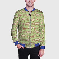 Бомбер мужской Фермерские животные, цвет: 3D-синий — фото 2