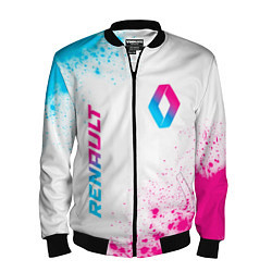 Бомбер мужской Renault neon gradient style: надпись, символ, цвет: 3D-черный