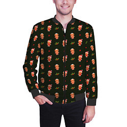 Бомбер мужской Christmas cockies pattern, цвет: 3D-черный — фото 2