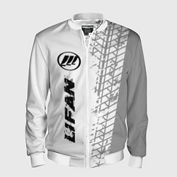 Бомбер мужской Lifan speed на светлом фоне со следами шин: по-вер, цвет: 3D-белый