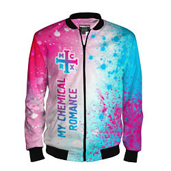 Бомбер мужской My Chemical Romance neon gradient style: по-вертик, цвет: 3D-черный