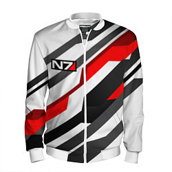 Бомбер мужской Mass effect - white uniform n7, цвет: 3D-белый