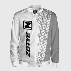 Бомбер мужской Zotye speed на светлом фоне со следами шин: по-вер, цвет: 3D-белый