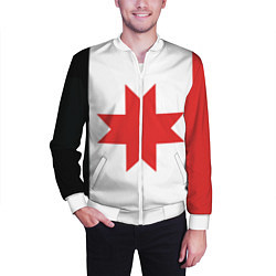 Бомбер мужской Флаг Удмуртии, цвет: 3D-белый — фото 2