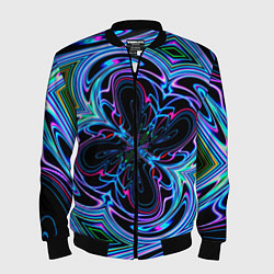 Бомбер мужской Абстракция neon, цвет: 3D-черный