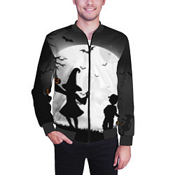 Бомбер мужской Дети на ночной прогулке, цвет: 3D-черный — фото 2