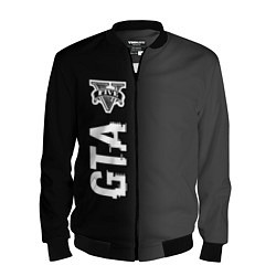 Бомбер мужской GTA glitch на темном фоне по-вертикали, цвет: 3D-черный