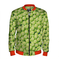Бомбер мужской Много теннисных мячей, цвет: 3D-красный