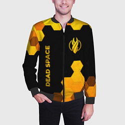 Бомбер мужской Dead Space - gold gradient вертикально, цвет: 3D-черный — фото 2