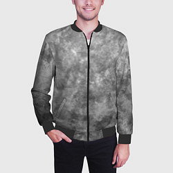 Бомбер мужской Абстракция - grey sky, цвет: 3D-черный — фото 2
