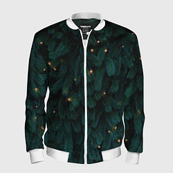 Мужской бомбер Ёлка и гирлянды