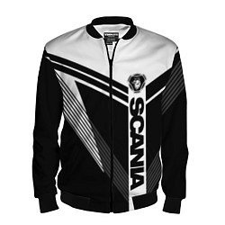 Мужской бомбер Scania логотип на абстрактном фоне