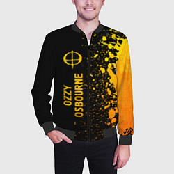 Бомбер мужской Ozzy Osbourne - gold gradient по-вертикали, цвет: 3D-черный — фото 2