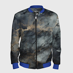 Бомбер мужской Темно-серый мрамор, цвет: 3D-синий