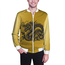Бомбер мужской Дракон на золоте, цвет: 3D-белый — фото 2
