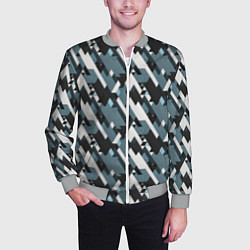 Бомбер мужской Треугольники military, цвет: 3D-меланж — фото 2