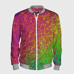 Бомбер мужской Разноцветные пиксели, цвет: 3D-меланж