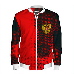 Бомбер мужской Россия герб спорт краски, цвет: 3D-белый