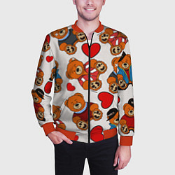 Бомбер мужской Медведи - персонажи из Слово пацана, цвет: 3D-красный — фото 2