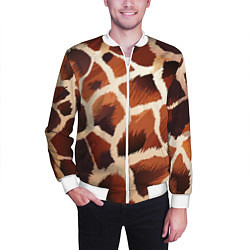 Бомбер мужской Пятнистый мех жирафа, цвет: 3D-белый — фото 2