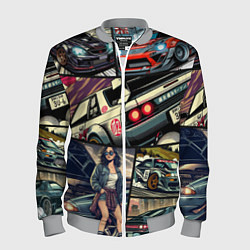 Бомбер мужской Japanese cars art, цвет: 3D-меланж