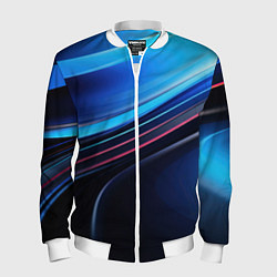 Мужской бомбер Синяя и черная абстракция геометрическая