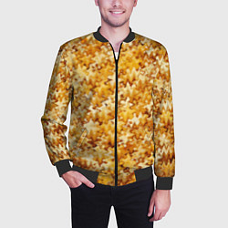 Бомбер мужской Кукурузный абстрактный эффект, цвет: 3D-черный — фото 2