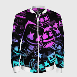 Бомбер мужской Marshmello neon pattern, цвет: 3D-белый