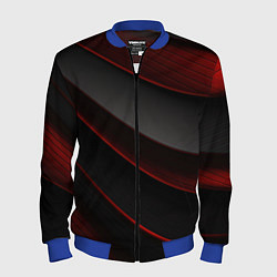 Бомбер мужской Красная абстракция с черными линиями, цвет: 3D-синий