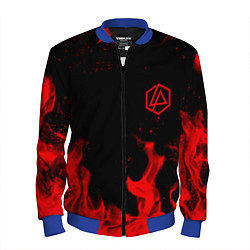Бомбер мужской Linkin Park красный огонь лого, цвет: 3D-синий