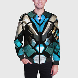 Бомбер мужской Синяя броня киберпанк, цвет: 3D-черный — фото 2