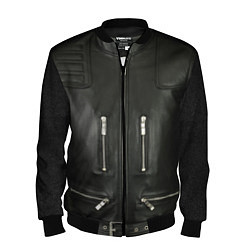 Бомбер мужской Terminator first - leather jacket, цвет: 3D-черный