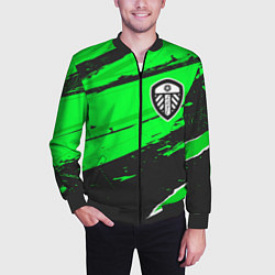 Бомбер мужской Leeds United sport green, цвет: 3D-черный — фото 2