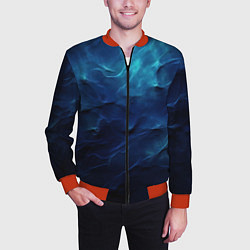 Бомбер мужской Абстрактные волны глубины, цвет: 3D-красный — фото 2