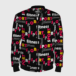 Бомбер мужской Спортивный узор желтый красный черный, цвет: 3D-черный