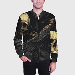 Бомбер мужской Останки падших ангелов, цвет: 3D-черный — фото 2