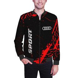 Бомбер мужской Audi red sport tires, цвет: 3D-черный — фото 2