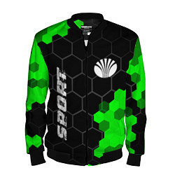 Бомбер мужской Daewoo green sport hexagon, цвет: 3D-черный