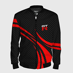 Бомбер мужской GTR Nissan - Carbon and red, цвет: 3D-черный