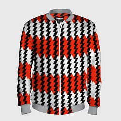 Бомбер мужской Вертикальные красно-белые полосы, цвет: 3D-меланж