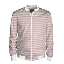 Бомбер мужской Бледный серо-розовый в полоску, цвет: 3D-белый