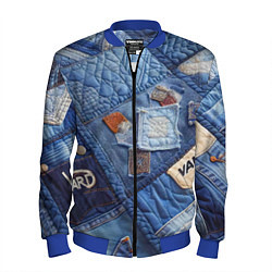 Бомбер мужской Vanguard jeans patchwork - ai art, цвет: 3D-синий