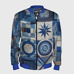 Бомбер мужской Denim patchwork - ai art, цвет: 3D-синий