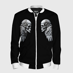 Бомбер мужской Skulls and Wings Mechanic, цвет: 3D-белый