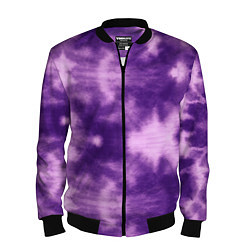 Бомбер мужской Фиолетовый тайдай, цвет: 3D-черный