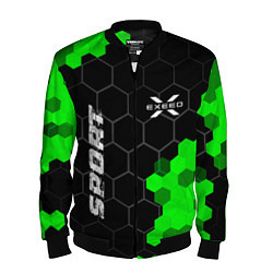 Бомбер мужской Exeed green sport hexagon, цвет: 3D-черный