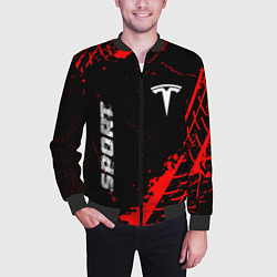 Бомбер мужской Tesla red sport tires, цвет: 3D-черный — фото 2