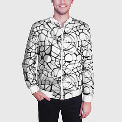 Бомбер мужской Абстрактный нейрографический узор, цвет: 3D-белый — фото 2