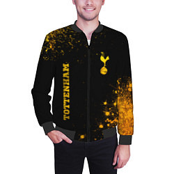 Бомбер мужской Tottenham - gold gradient вертикально, цвет: 3D-черный — фото 2