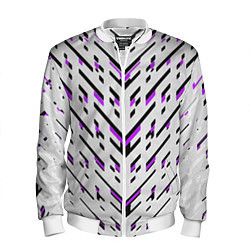 Мужской бомбер Black and purple stripes on a white background